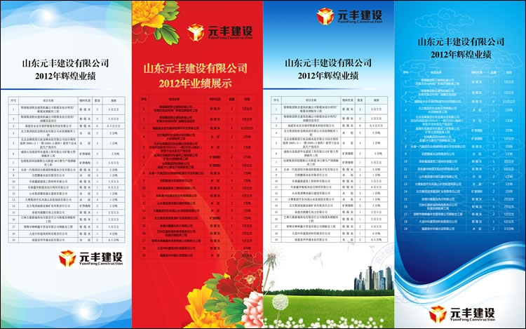 山东元丰建设有限公司展板设计作品